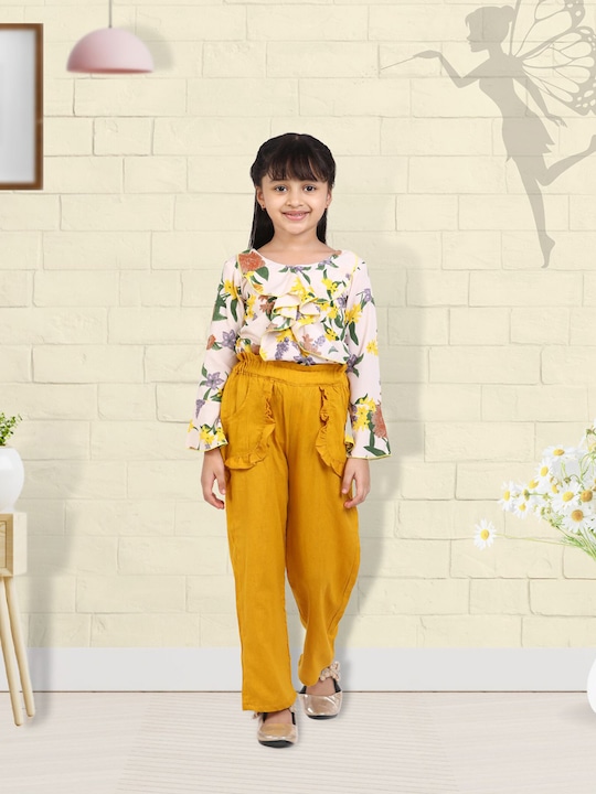 Cutiekins Girls Printed Top with Trousers