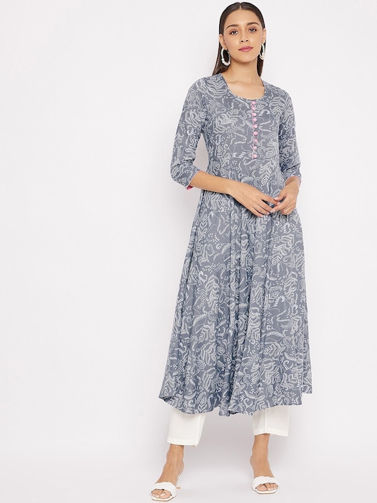 Tissu Women Floral Printed Floral Anarkali Kurta