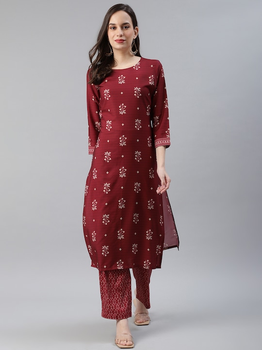 AHIKA Women Printed Kurta with Trousers