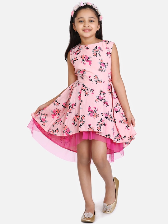 StyleStone Girls Floral Printed Fit and Flare Dress