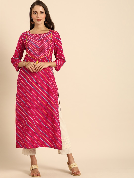 Varanga Women Leheriya Printed Kurta