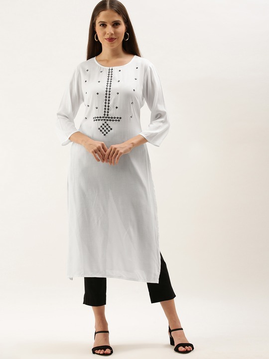 Anouk Women Geometric Embroidered Kurta