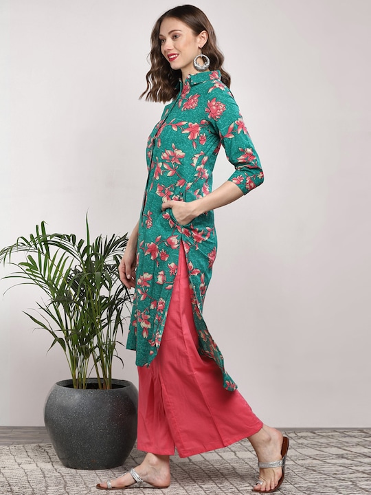 Sangria Women Printed Kurta with Palazzos