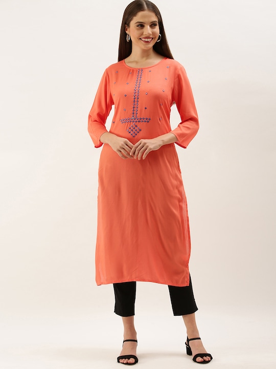 Anouk Women Mirror Work Kurta