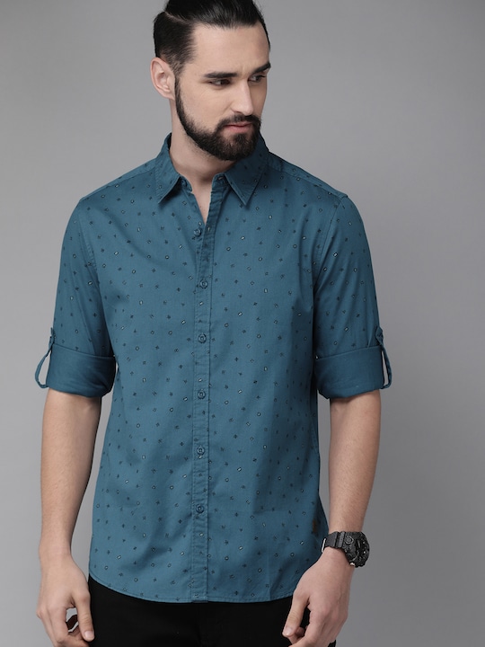 Roadster Men Regular Fit Printed Casual Sustainable Shirt