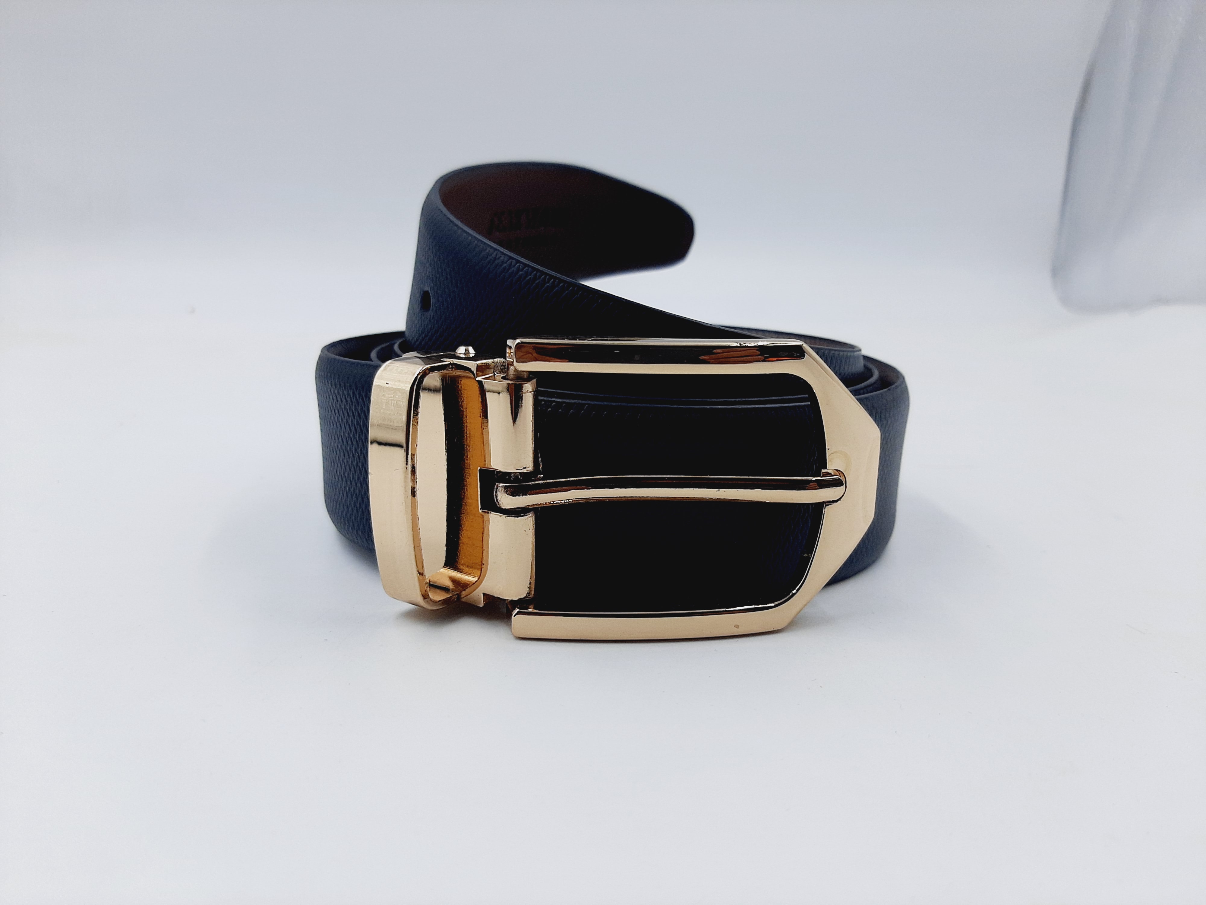 Teakwood Genuine Black Leather Belt