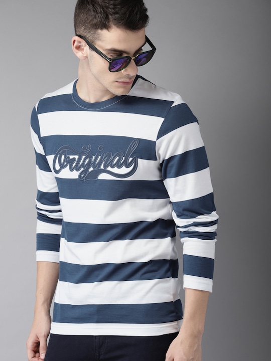 Moda Rapido Men Striped Pure Cotton T-shirt