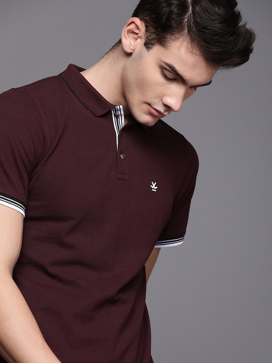 WROGN Men Solid Polo Collar T-shirt