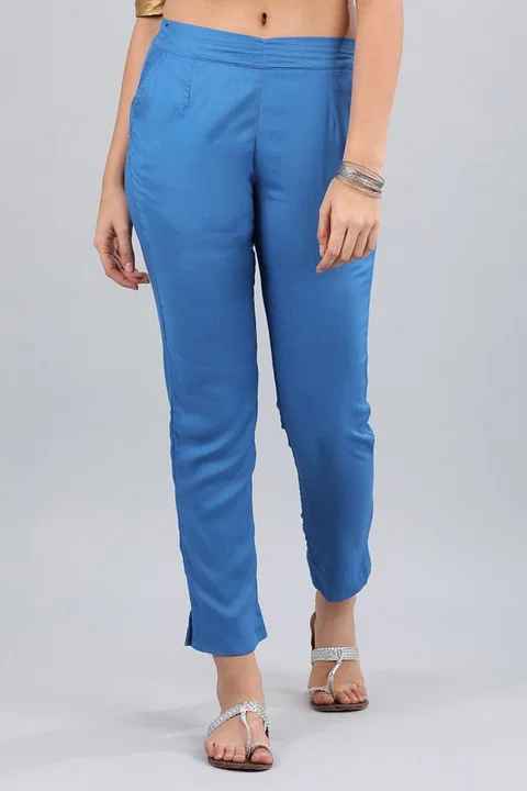 Aurelia Women Regular Fit Blue Trousers