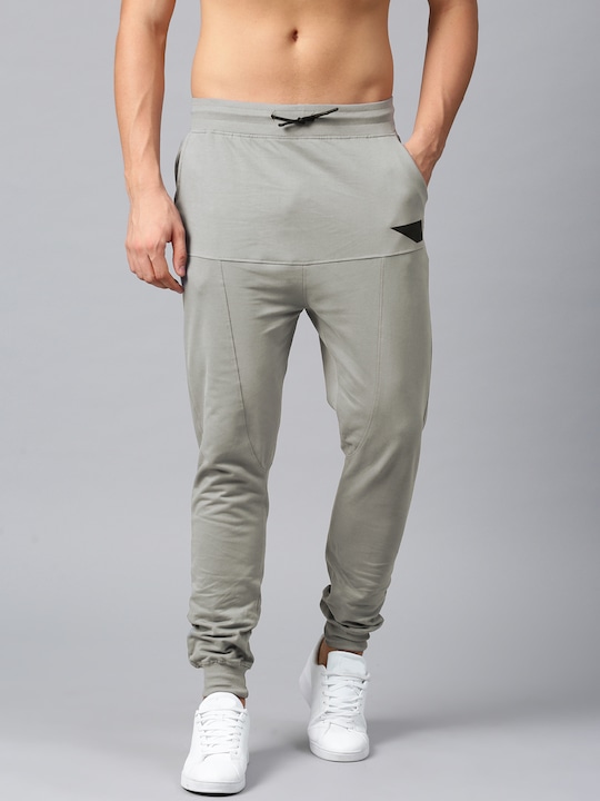 HRX Grey Solid Track Pant