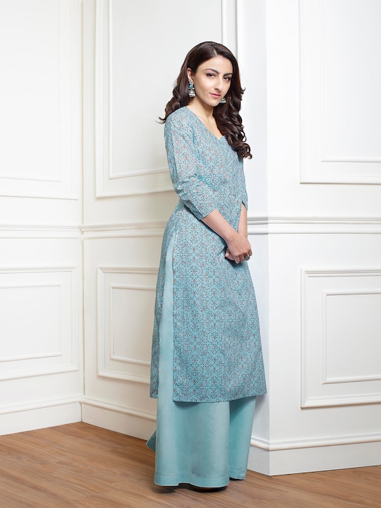 House of Pataudi Women Printed Kurta with Palazzos