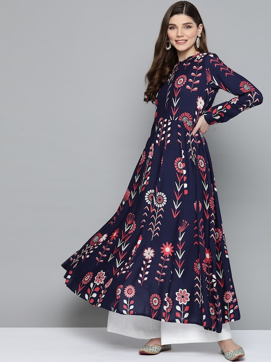 HERE&NOW Women Floral Printed Anarkali Kurta