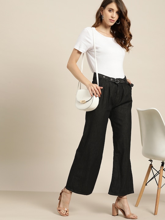 all about you Women Pure Cotton Straight Fit Parallel Trousers