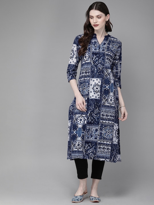 Anouk Women Printed Straight Kurta