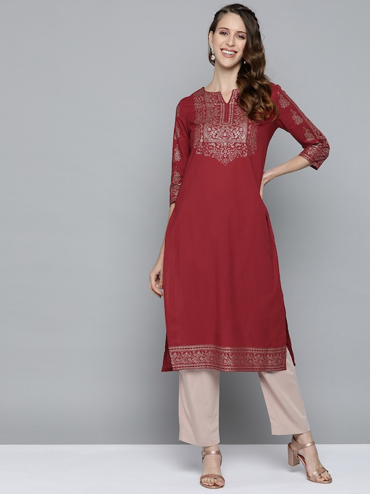 HERE&NOW Women Ethnic Motifs Printed Cotton Kurta