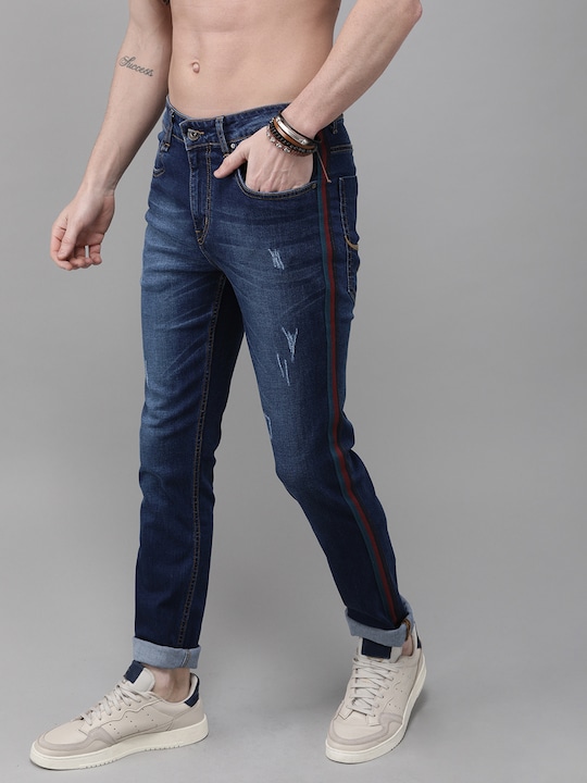 Roadster Men Skinny Fit Stretchable Jeans with Side Stripes