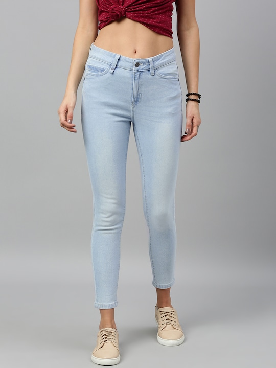 Roadster Women Skinny Fit Stretchable Cropped Jeans