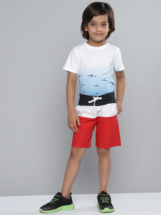 YK Boys Color blocked Regular Fit Regular Shorts