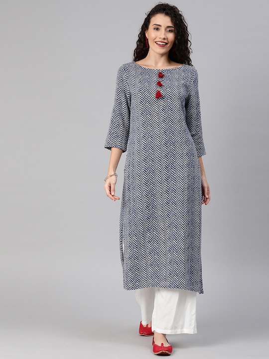 Anouk Women Printed Straight Kurta