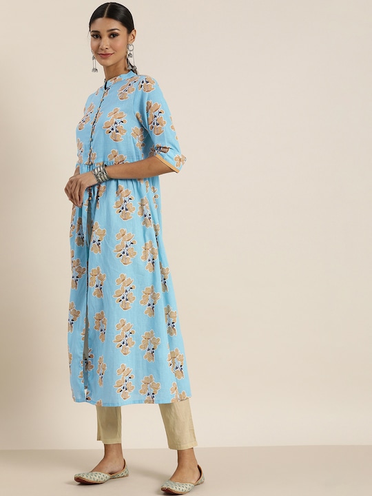 all about you Women Floral Printed Floral Pure Cotton Kurta