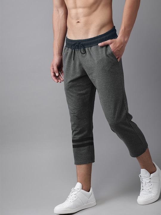 HERE&NOW Men Solid Three-Fourth Track Pants