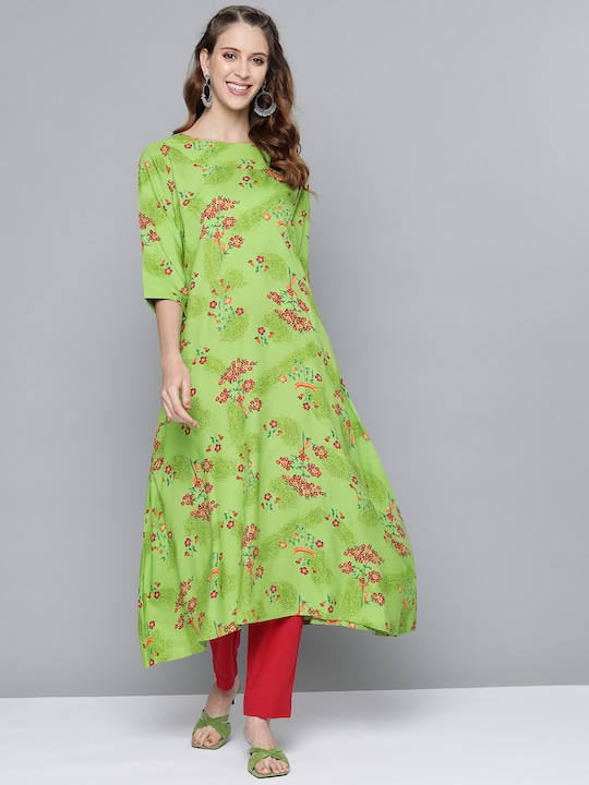  HERE&NOW Women Ethnic Motifs Print A-line Kurta