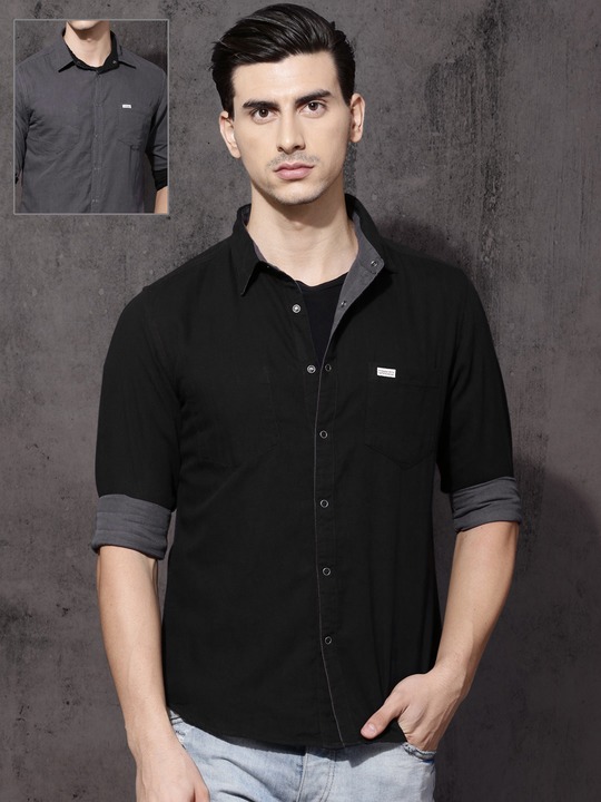  Roadster Men Regular Fit Solid Reversible Casual Sustainable Shirt