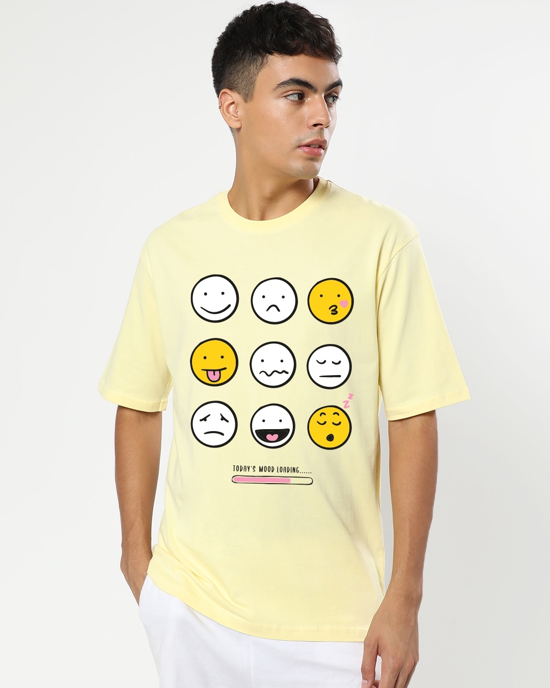 Bewakoof Mood Loading Graphic Printed Oversized T-shirt