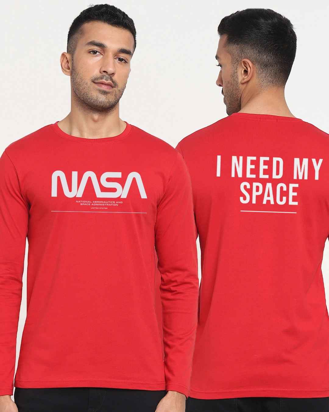 Bewakoof Men's Red Spaced NASA T-shirt