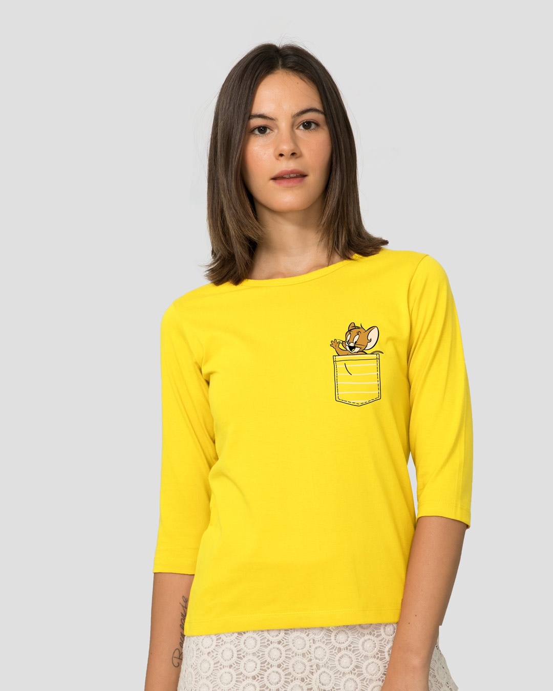 Bewakoof Pocket Jerry (TJL) 3/4th Sleeve Slim Fit T-Shirt	