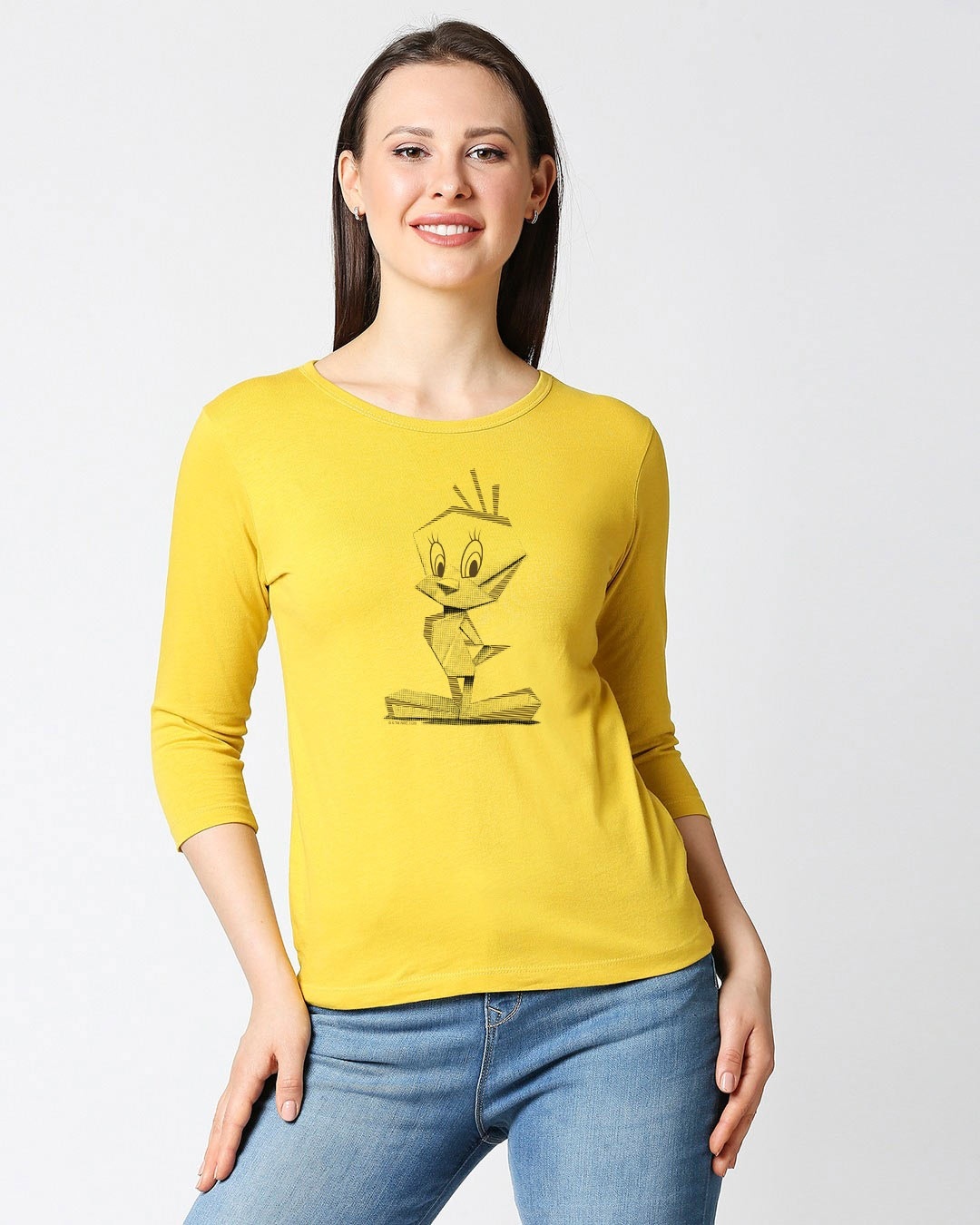 Bewakoof Tweety Origami 3/4 Sleeves T-Shirt	