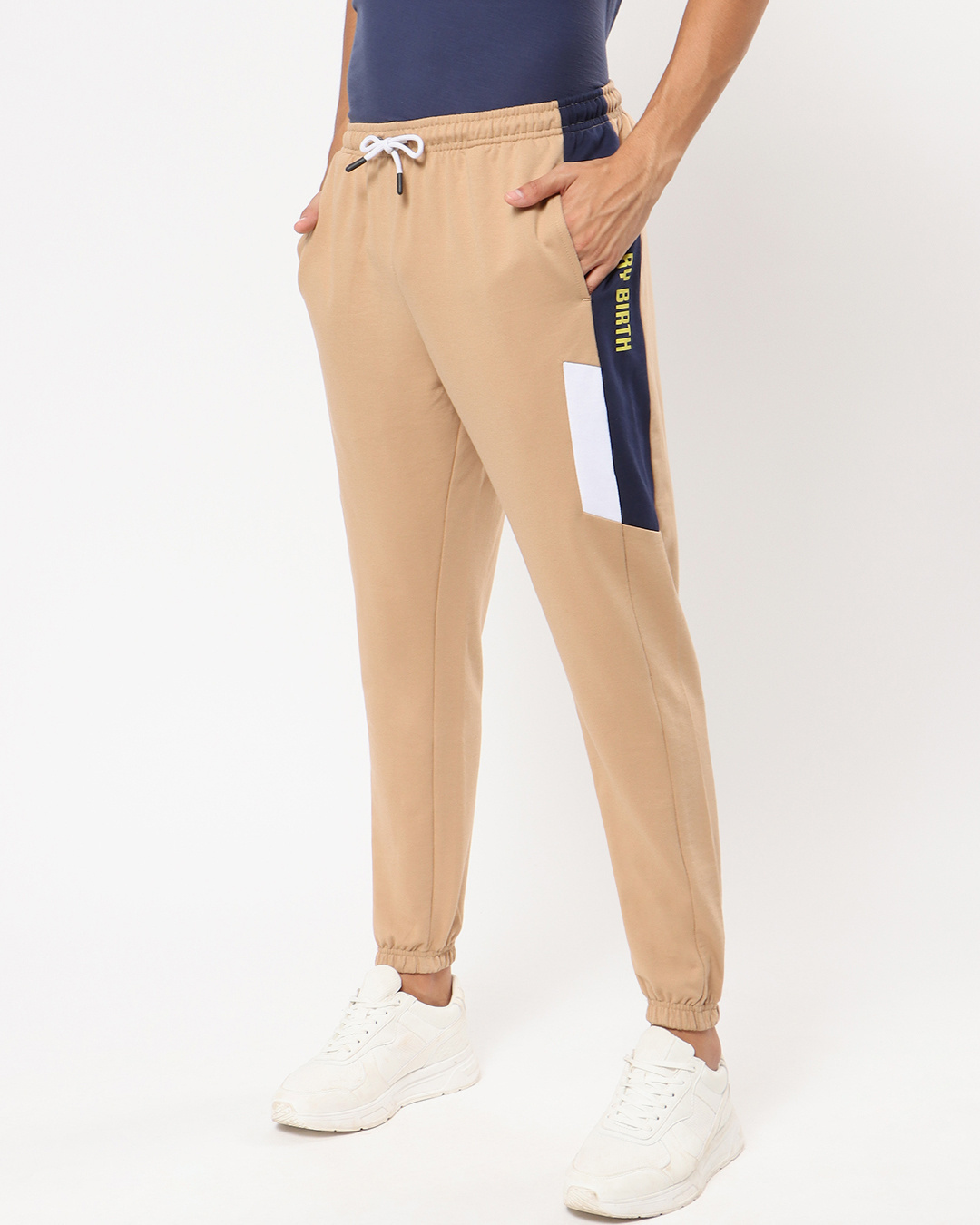 Bewakoof Men Genius by Birth Typography Colorblock Joggers