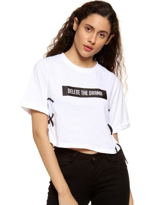 Campus Sutra Printed Crop Top