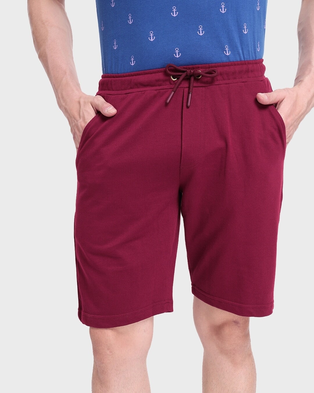 Bewakoof Dark Maroon Casual Shorts