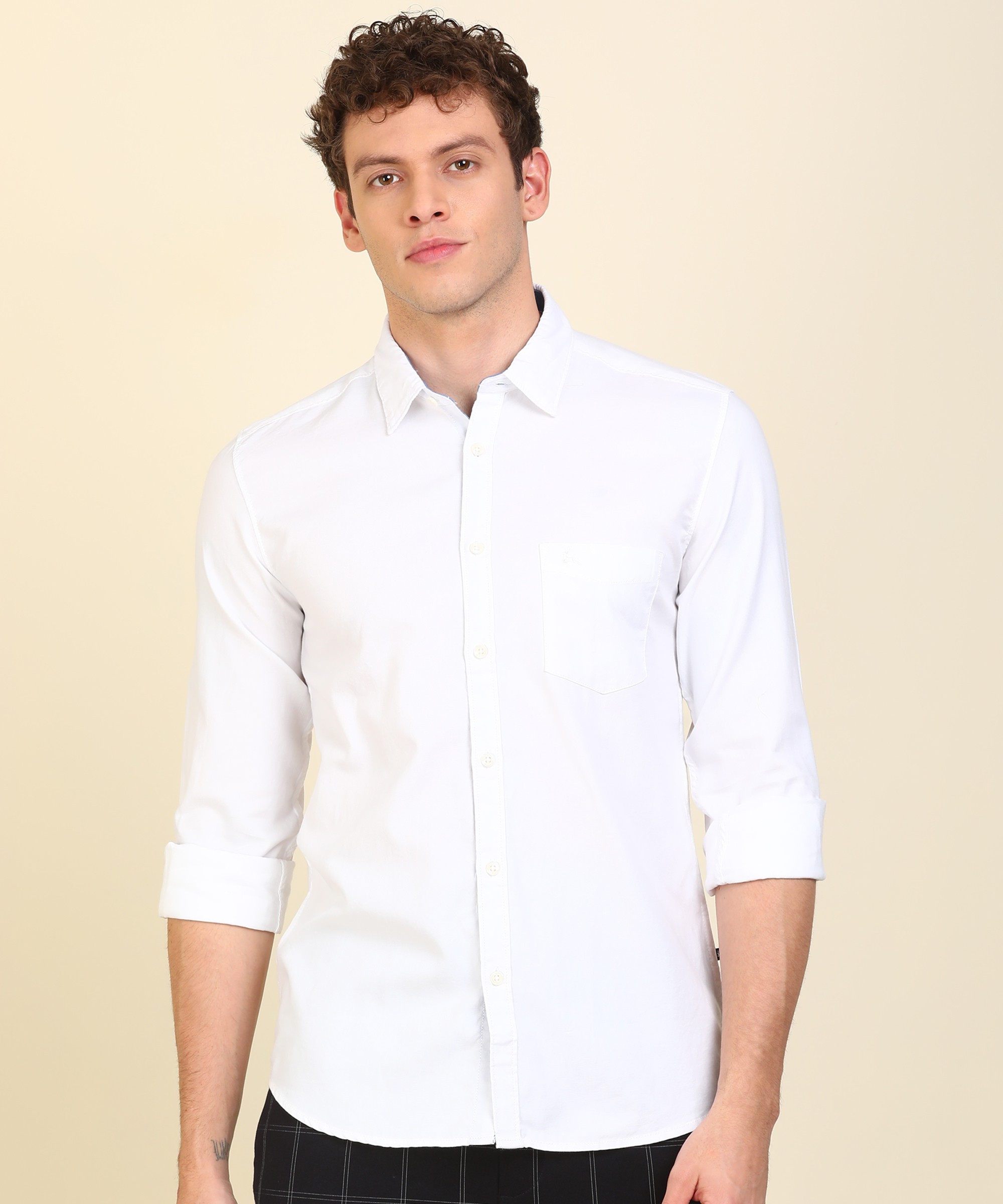 PARX Men Slim Fit Solid Casual Shirt