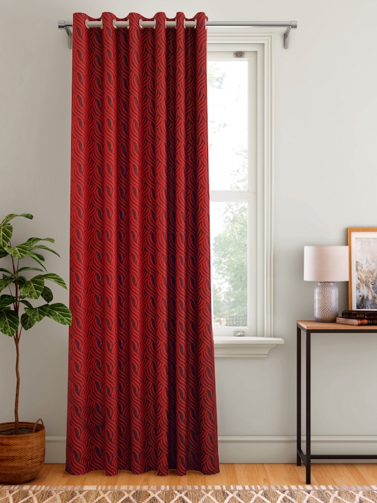 Aura Ethnic Motifs Patterned Single Door Curtain