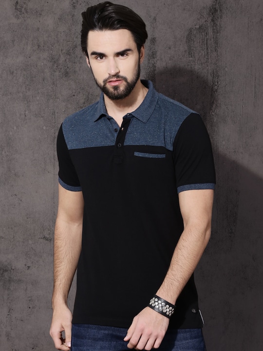 Roadster Men Polo Collar T-shirt