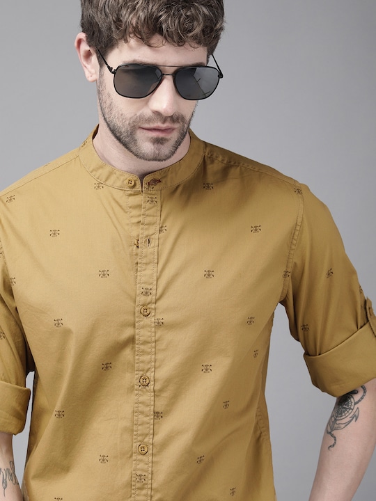 Roadster Men Printed Pure Cotton Casual Shirt