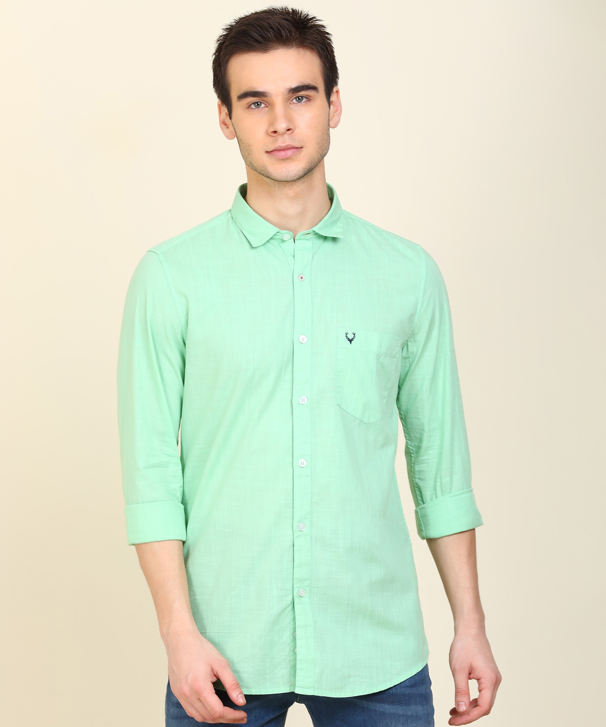 Allen Solly Anti-Bacterial Men Slim Fit Solid Casual Shirt