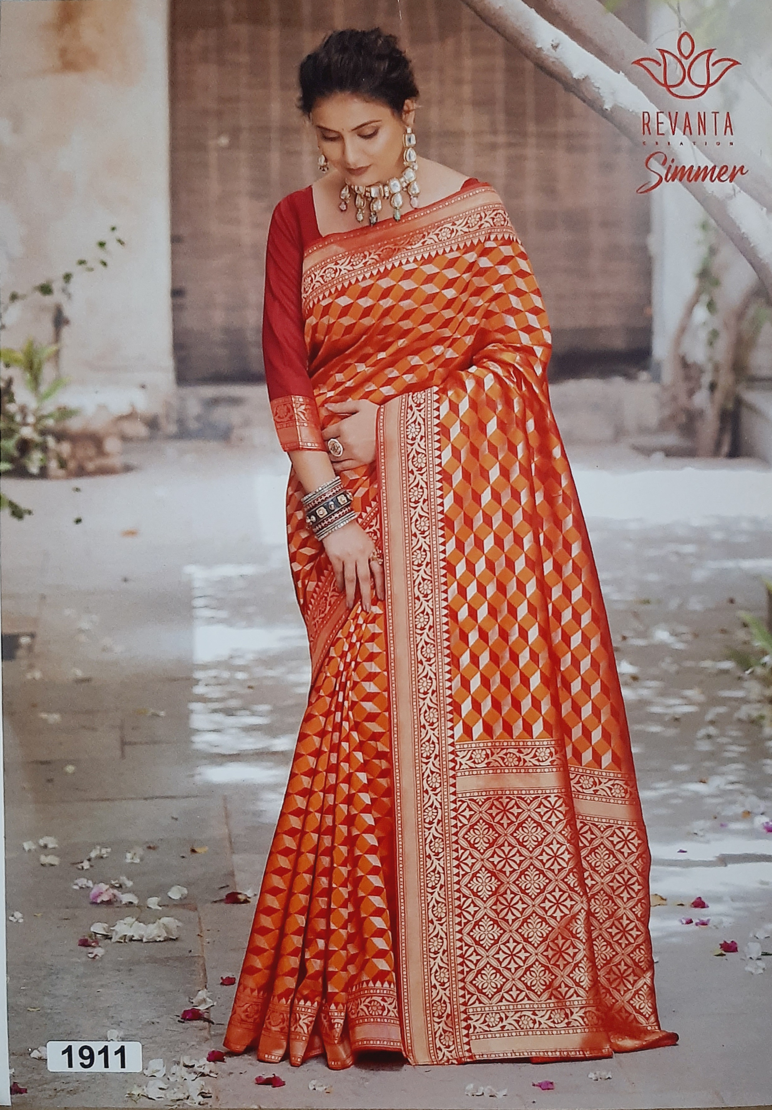 Revanta Creation Simmer Silk Saree with Blouse