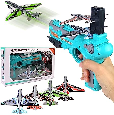 Jack Williams Airplane Launcher Gun Toy with Foam Glider Planes