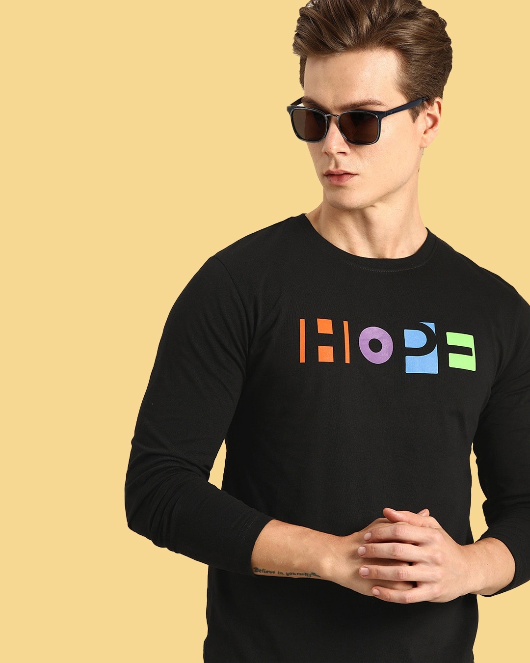 Bewakoof  Pop Hope Full Sleeve T-Shirt