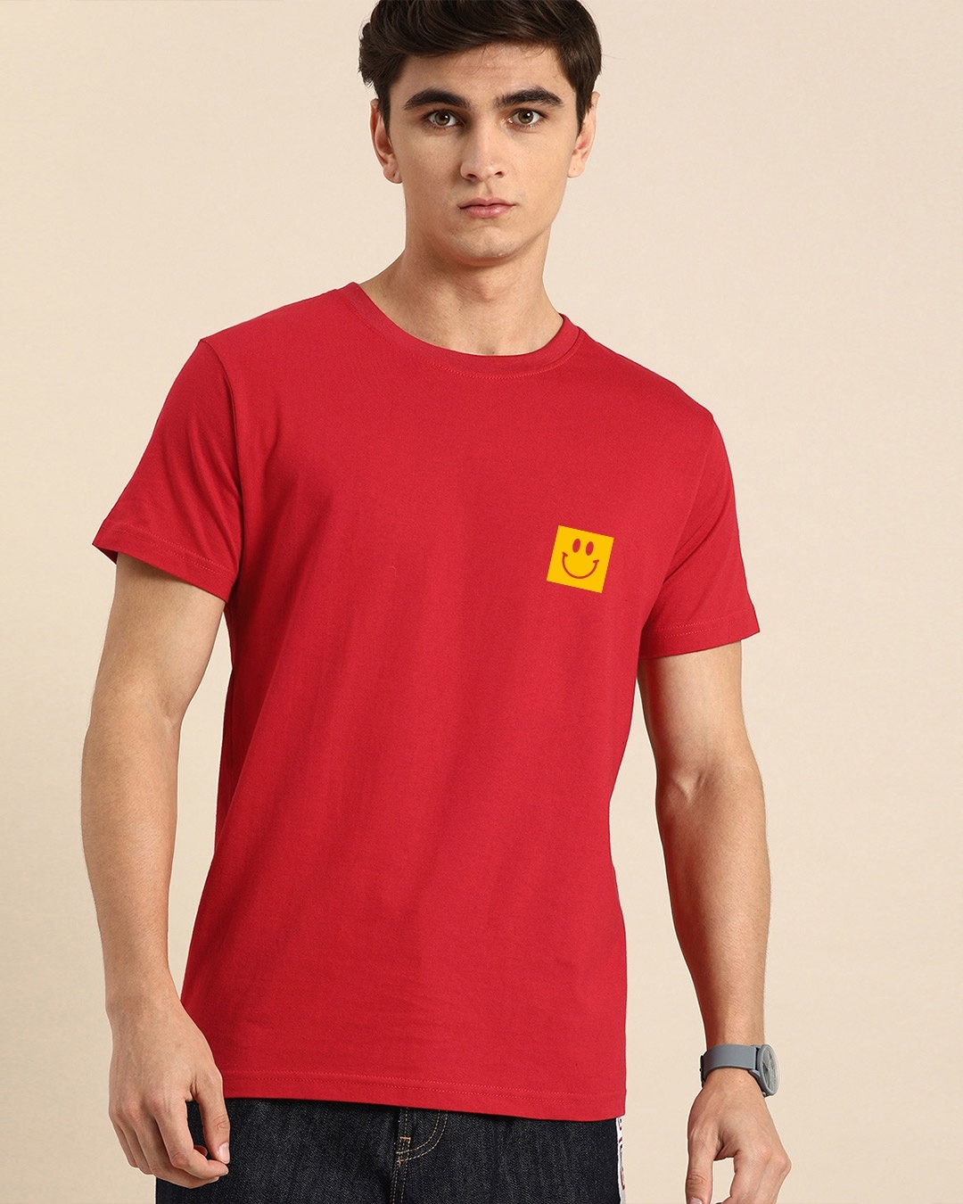 Bewakoof Men Happy State Half Sleeve T-shirt