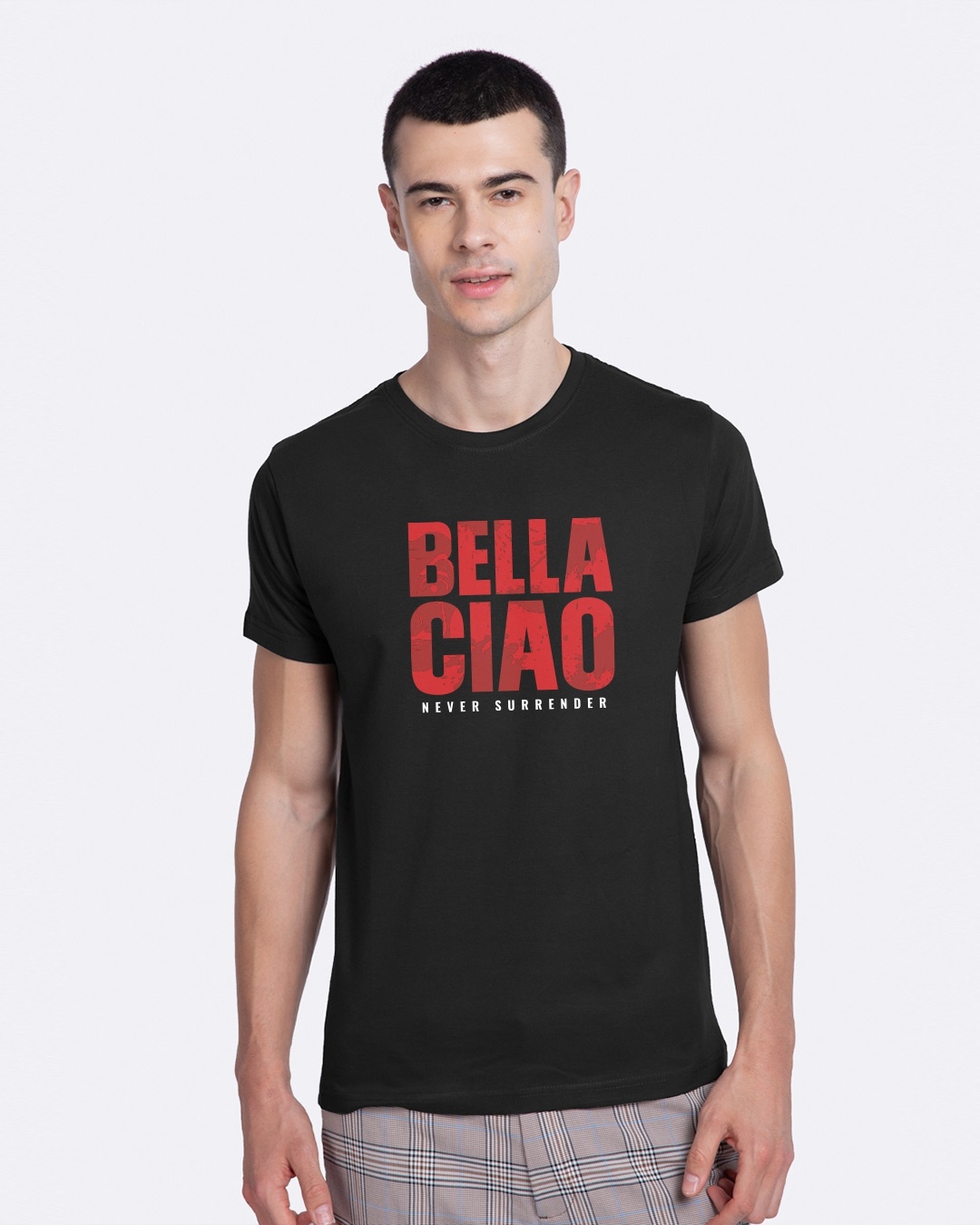 Bewakoof Men Black Bella Ciao Typography T-shirt