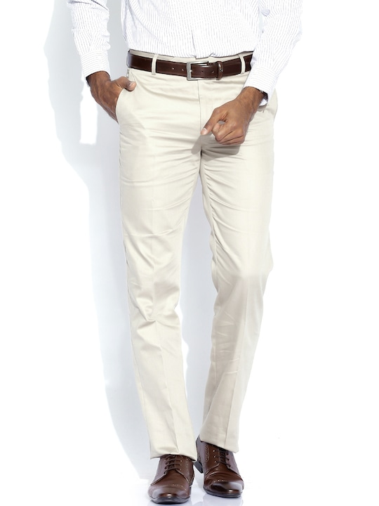 John Players Beige Formal Trousers	