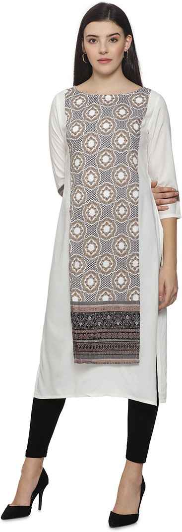 Imara Women Printed Cotton Rayon Blend A-line Kurta