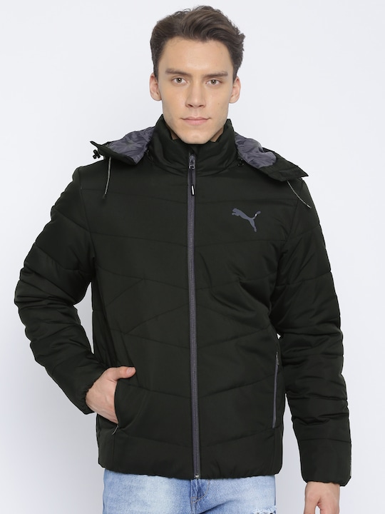 Puma Men Black Solid NLA Hooded Padded Jacket	