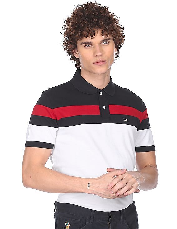 Arrow Sport Men Colour Block Polo T-Shirt