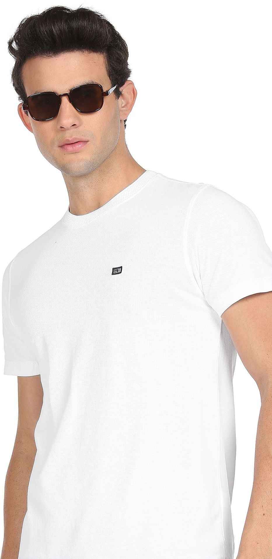 Arrow Sport Men Solid Round Neck T-Shirt