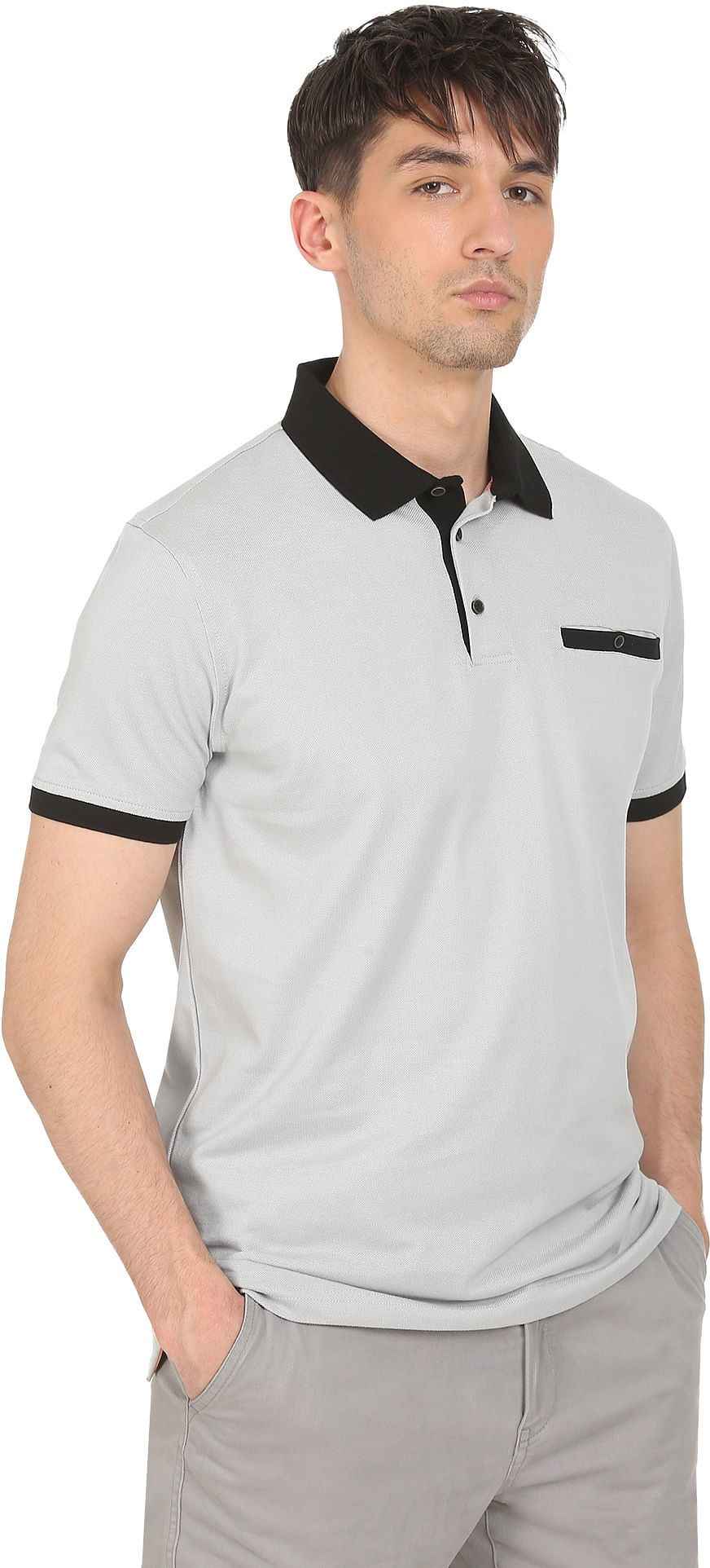 Arrow Men Solid Polo Neck T-Shirt